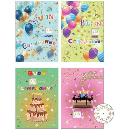 Cecami 177BC - Biglietti Compleanno Doppia Rotella Conf.12 pz