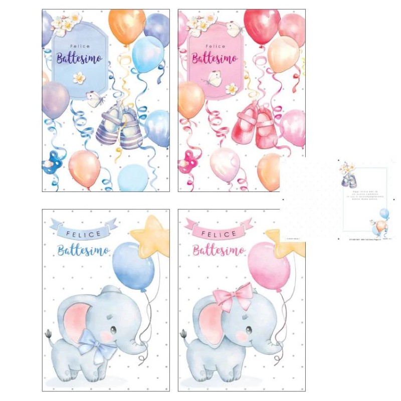 Cecami FE10161FB - Biglietti Auguri Battesimo Conf.12 pz