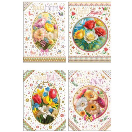 Cecami FA000211AG - Biglietti Auguri Fiori Conf.12 pz