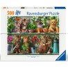 Ravensburger 205 - Puzzle 500 Pezzi - Gatto sullo Scaffale