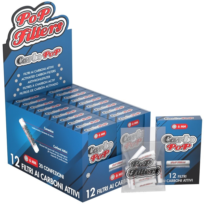 Pop Filters 8327 - Filtri Slim 6mm Carboni Attivi 20 x 12 pz