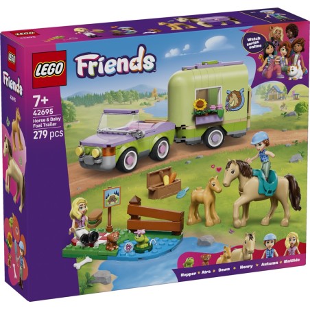 Lego 42695 - Friends - Rimorchio per Cavallo e Puledro