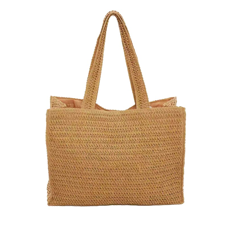 Fratelli Pesce 8912 - Borsa Paglia con Zip 42 x 33 x 16 cm