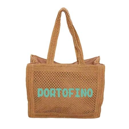 Fratelli Pesce 8972 - Borsa Paglia Portofino con Zip 42 x 35 x 15 cm