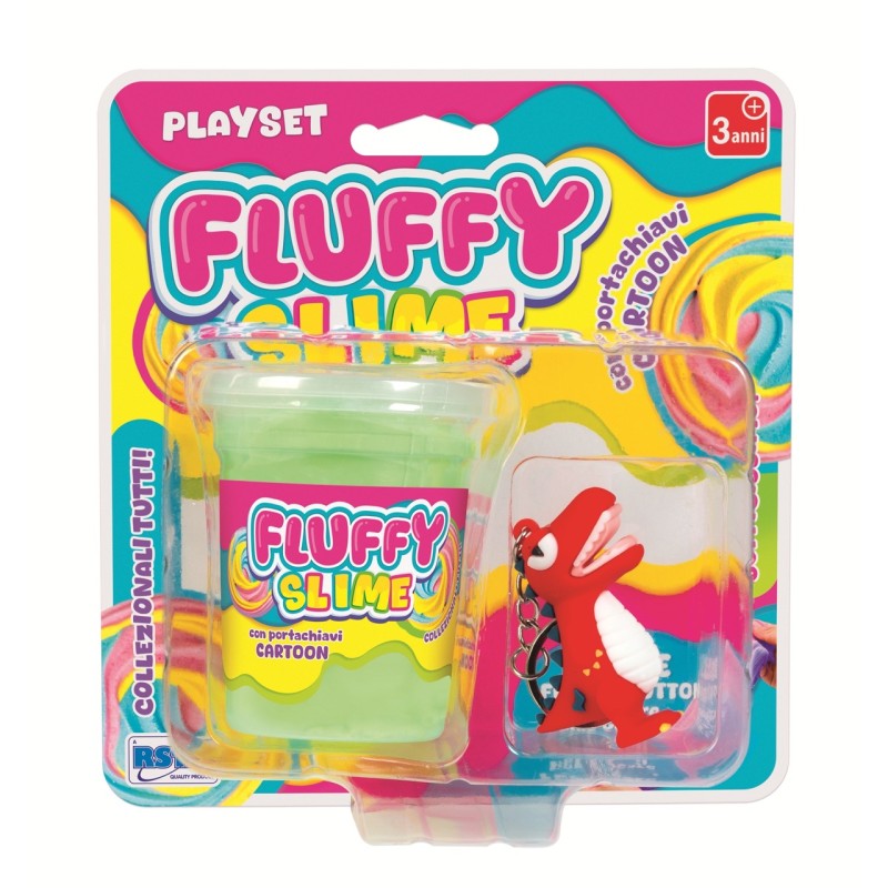 Rstoys 12306 - Blister Fluffy Slime con Portachiave Cartoon