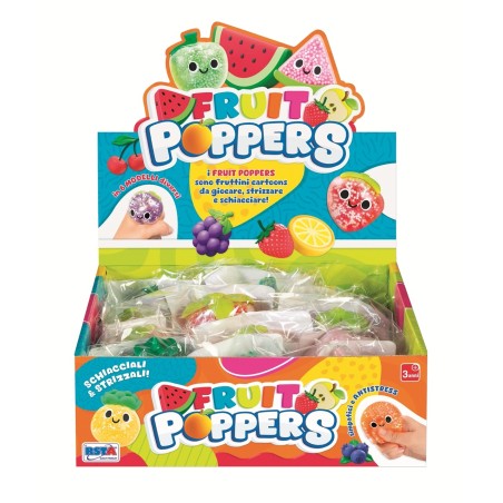 Rstoys 12273 - Fruits Poppers Squeezable Display 12 pz