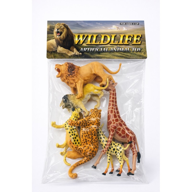 Fratelli Pesce 8982 - Busta 6 Animali Savana Mamme e Cuccioli