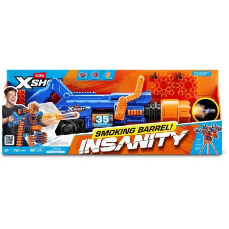 Zuru 36823 - X-Shot Insanity Barrel Effetto Fumo 72 Dardi