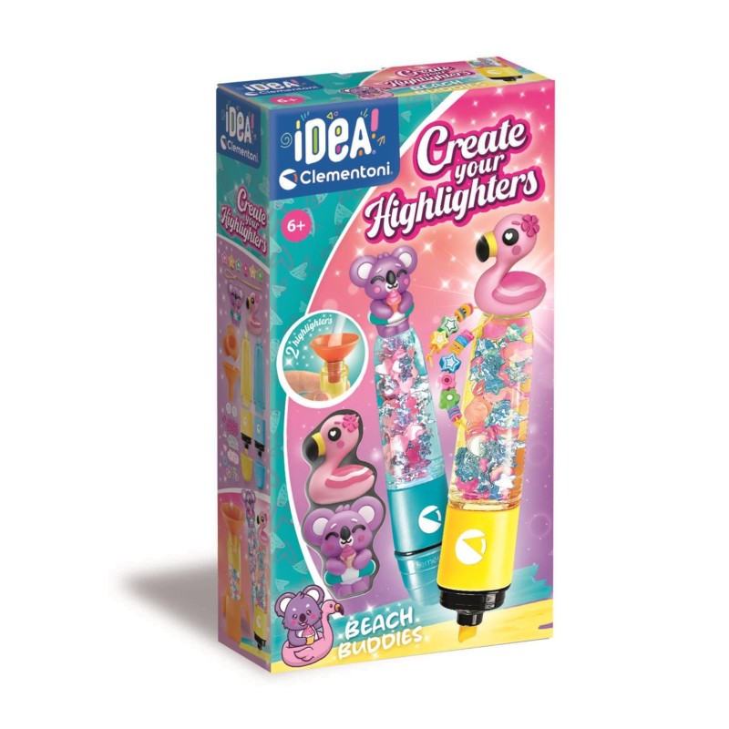 Clementoni 18396 - Idea - Crea i Tuoi Evidenziatori Beach Buddies