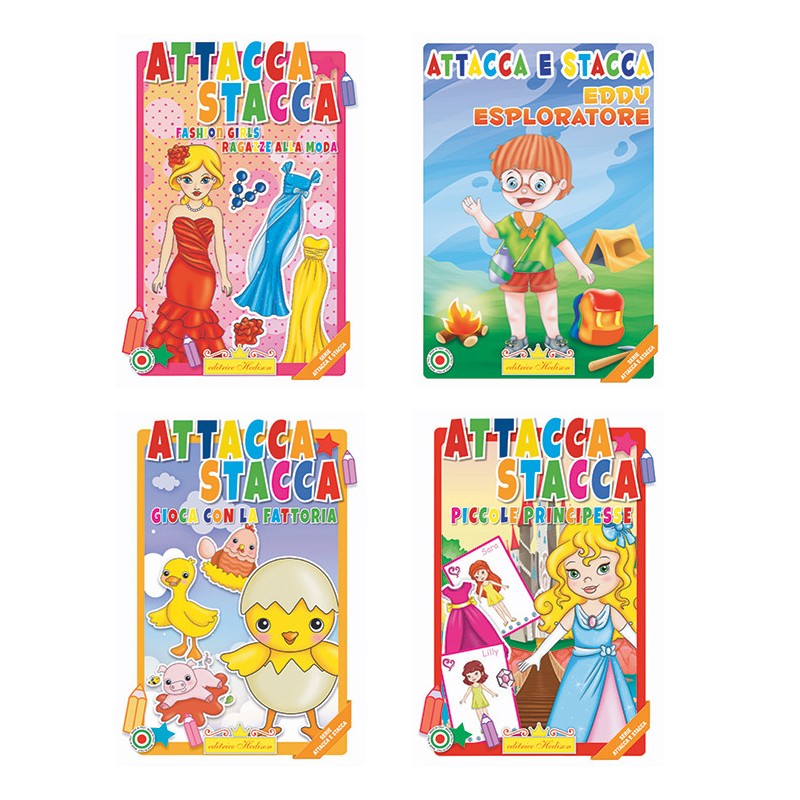 Editrice Hedison 204 - Libri da Colorare Attacca Stacca Conf.12 pz