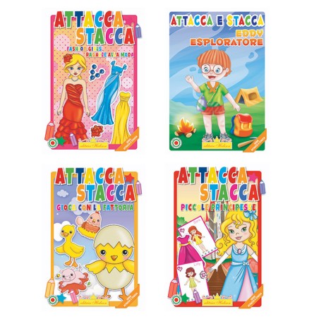 Editrice Hedison 204 - Libri da Colorare Attacca Stacca Conf.12 pz