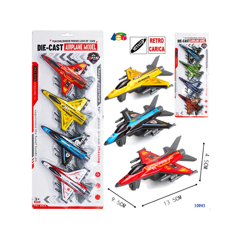 Ginmar 10945 - Blister 4 Aerei Retrocarica