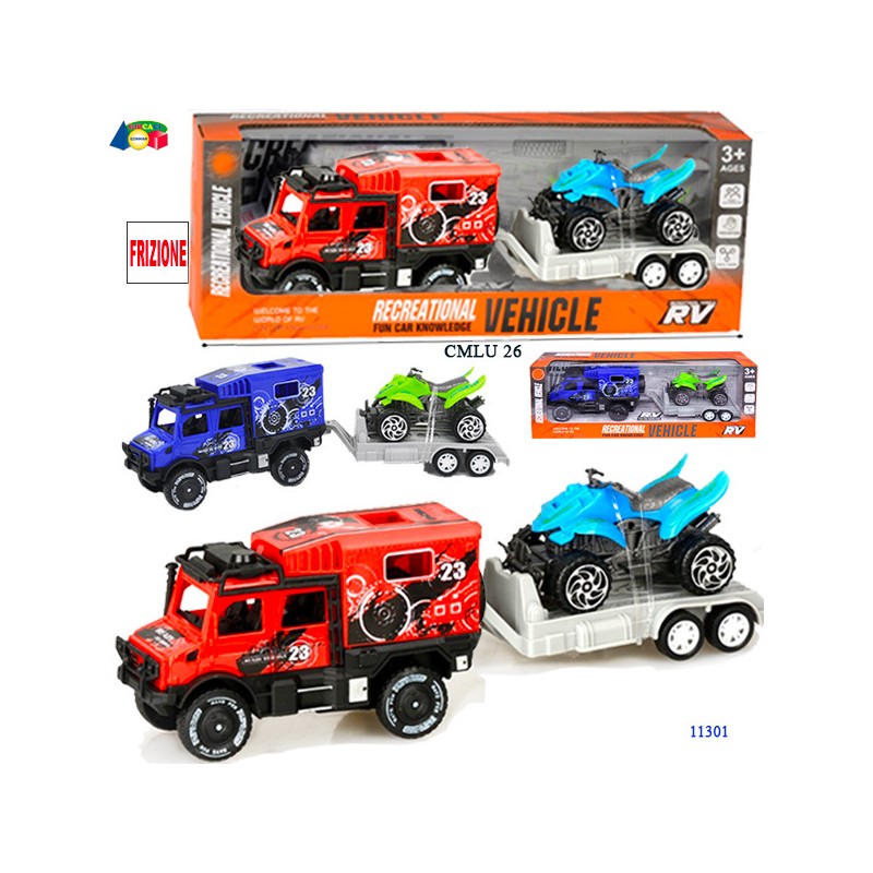 Ginmar 11301 - Camion Frizione con Rimorchio con Quad
