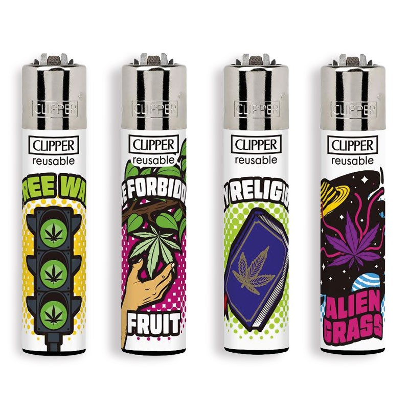 Clipper 3949 - Accendini Clipper Large Weed Laws Conf.48 pz