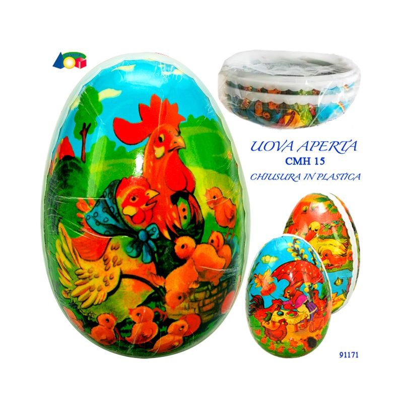 Ginmar 91171 - Uovo Cartone Contenitore con Chiusura Plastica 15 cm