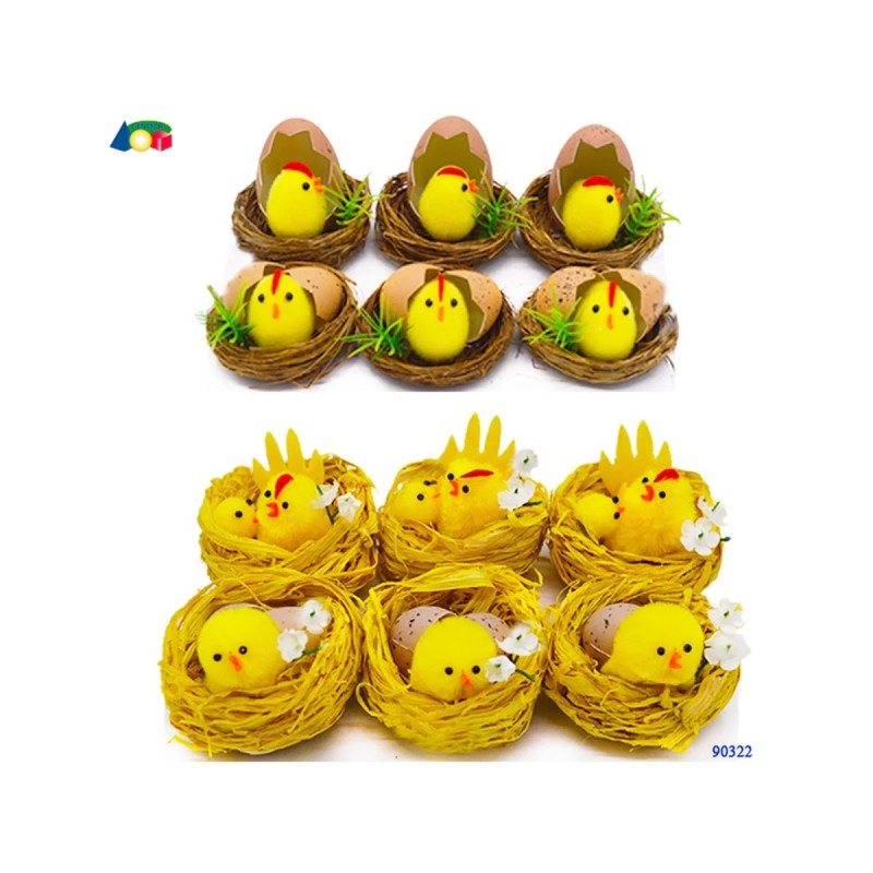 Ginmar 90322 - Nido con Chioccia e Pulcini Conf. 6 pz