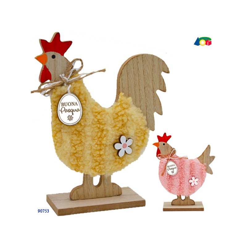 Ginmar 90753 - Chioccia o Gallo Legno Corpo Rivestito