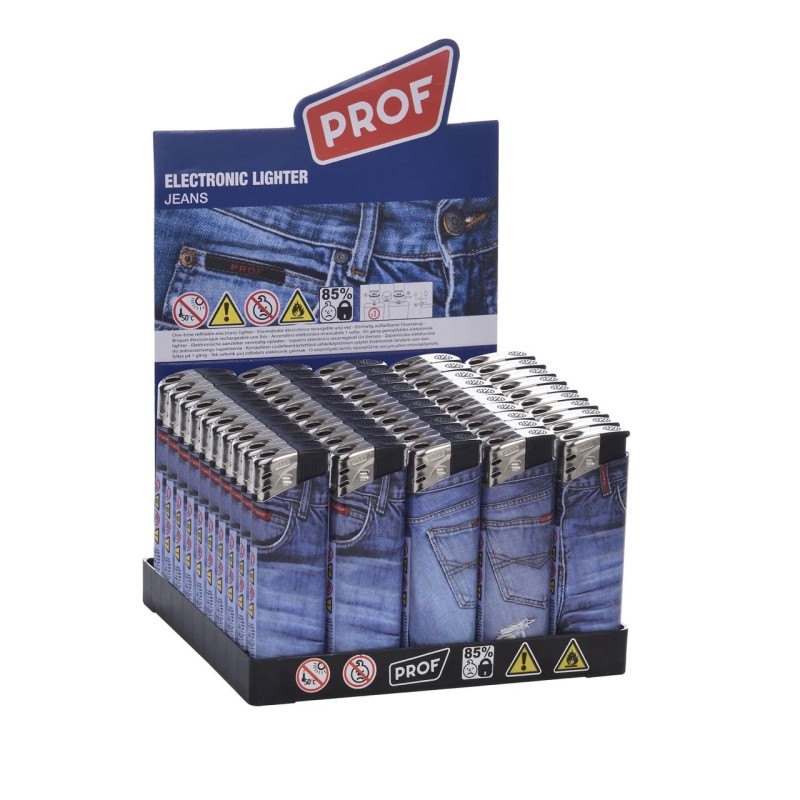 Prof 44802934 - Accendini Elettronici Ricaricabili Jeans Conf.50 pz