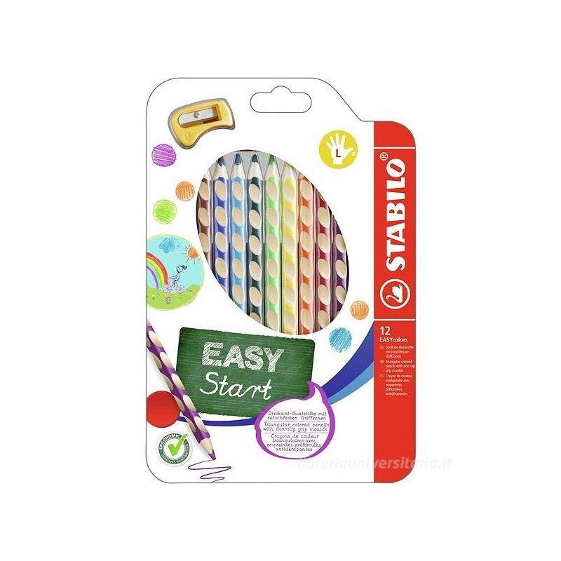Stabilo 331/12 - Set 12 Matite Colorate Ergonomiche per Mancini