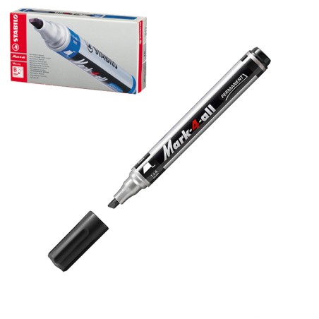 Stabilo 653/46 - Marcatore Mark 4 All Punta Tonda Nero Conf.10 pz