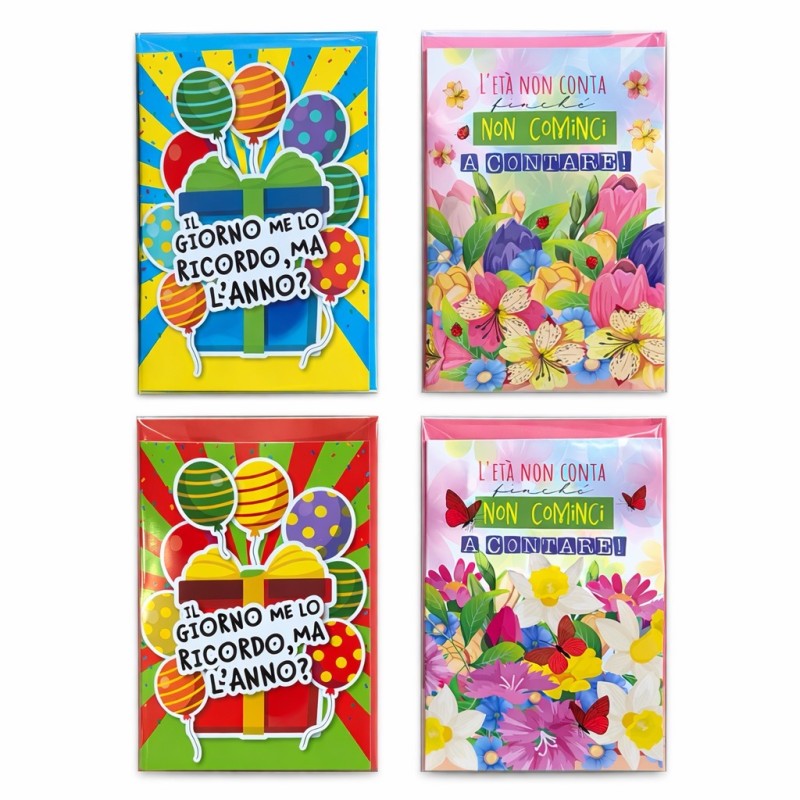 Blue ED0658 - Biglietti Compleanno Conf.12 pz