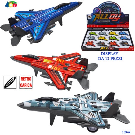 Ginmar 10949 - Aereo Die-cast Retrocarica Display 12 pz
