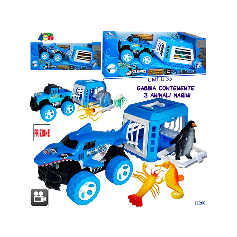 Ginmar 11200 - Mezzo Killer Frizione Squalo con Gabbia 3 Pesci