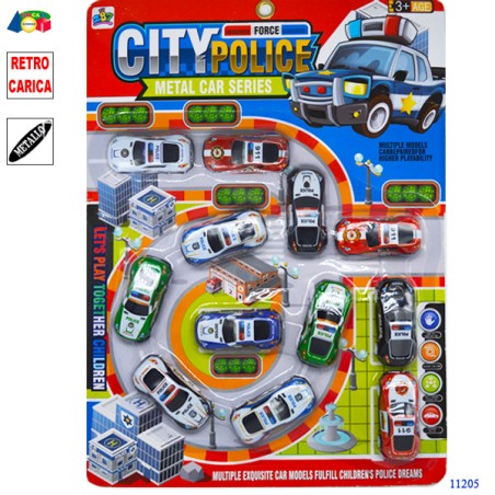 Ginmar 11205 - Blister 12 Auto Die-cast Polizia