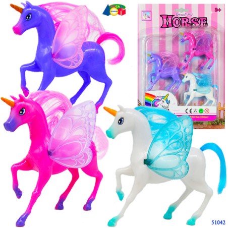 Ginmar 51042 - Blister 3 Unicorni Ali Mobili