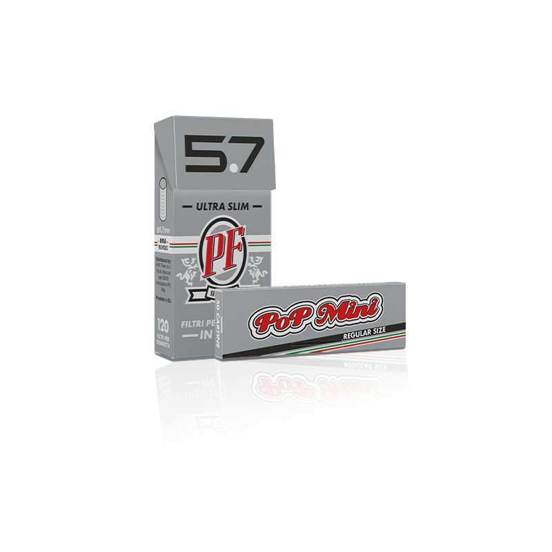 Pop Filters 8215 - Kit per Distributore Filtri Ultraslim + Cartine Silver Corte Conf.75 pz