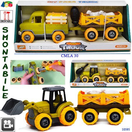 Ginmar 10595 - Mezzo Fattoria Monta Smonta con Rimorchio e Animali