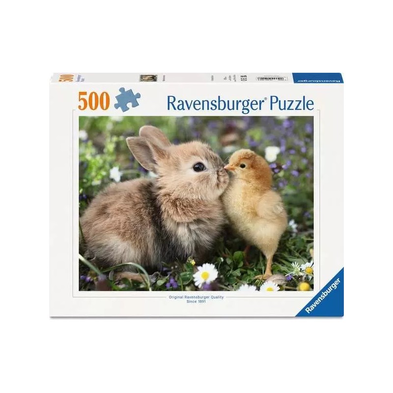 Ravensburger 01900 - Puzzle 500 Pezzi - Cuccioli Coniglio e Anatroccolo