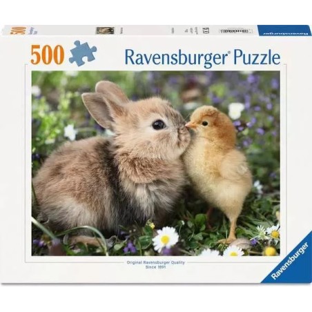 Ravensburger 01900 - Puzzle 500 Pezzi - Cuccioli Coniglio e Anatroccolo
