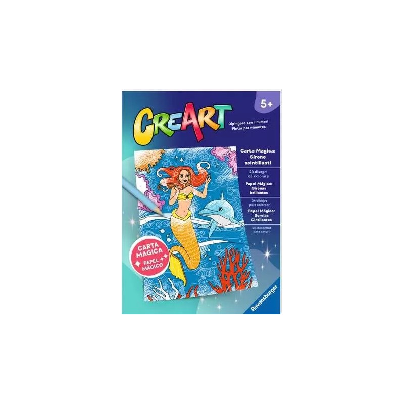 Ravensburger 96022 - CreArt - Libro da Colorare - Carta Magica: Sirene Scintillanti