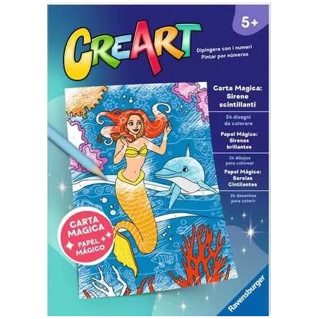 Ravensburger 96022 - CreArt - Libro da Colorare - Carta Magica: Sirene Scintillanti