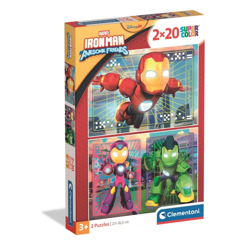 Clementoni 24828 - Puzzle 2 x 20 Pezzi - Iron Man
