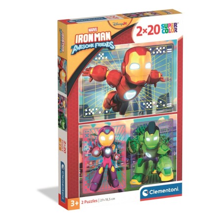 Clementoni 24828 - Puzzle 2 x 20 Pezzi - Iron Man