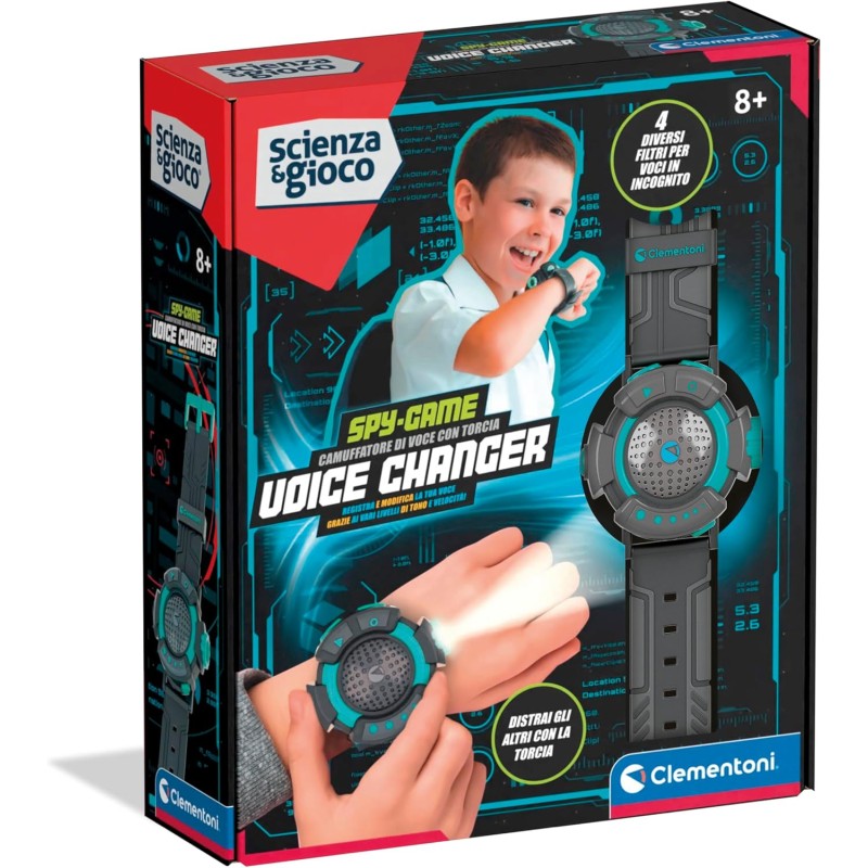 Clementoni 19418 - Scienza e Gioco - Spy Voice Changer Camuffatore di Voce con Torcia
