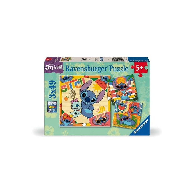 Ravensburger 04114 - Puzzle 3 x 49 Pezzi - Stitch