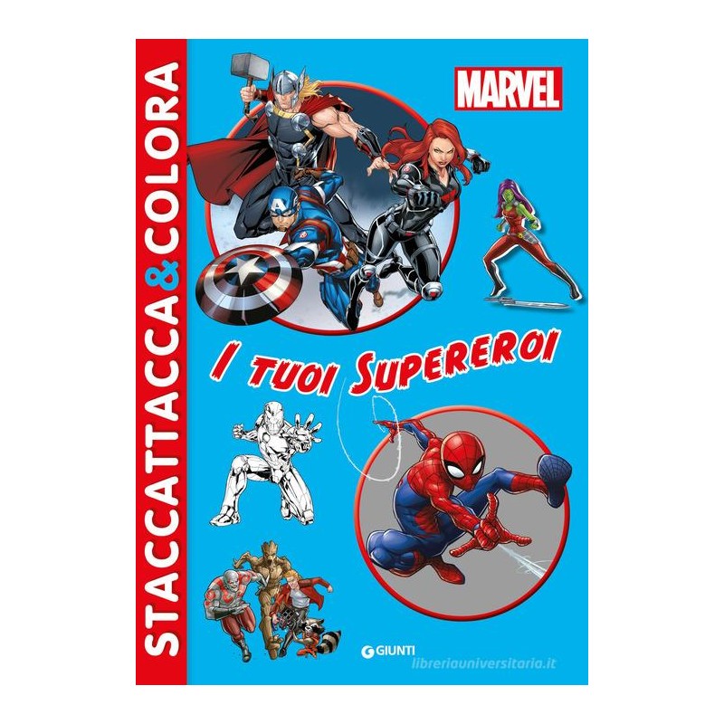 Giunti W0790 - Album Stacca Attacca e Colora Marvel