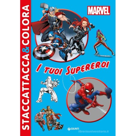 Giunti W0790 - Album Stacca Attacca e Colora Marvel
