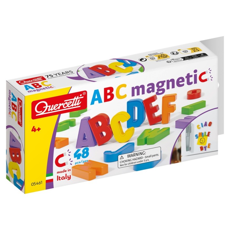 Quercetti 5461 - Lettere Stampatello Magnetiche 48 pz