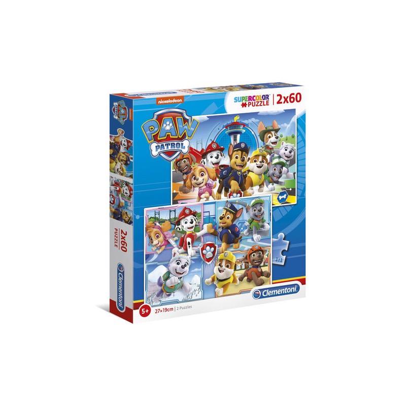 Clementoni 21617 - Puzzle 2 x 60 Pezzi - Paw Patrol