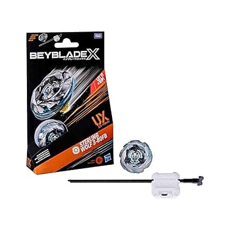 Hasbro G0175 - Beyblade X Starter Pack Sterling Wolf 3-80FB UX con trottola e Lanciatore