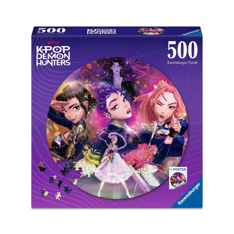 Ravensburger 2052 - Puzzle 500 Pezzi - Round Kpop Demon Hunters