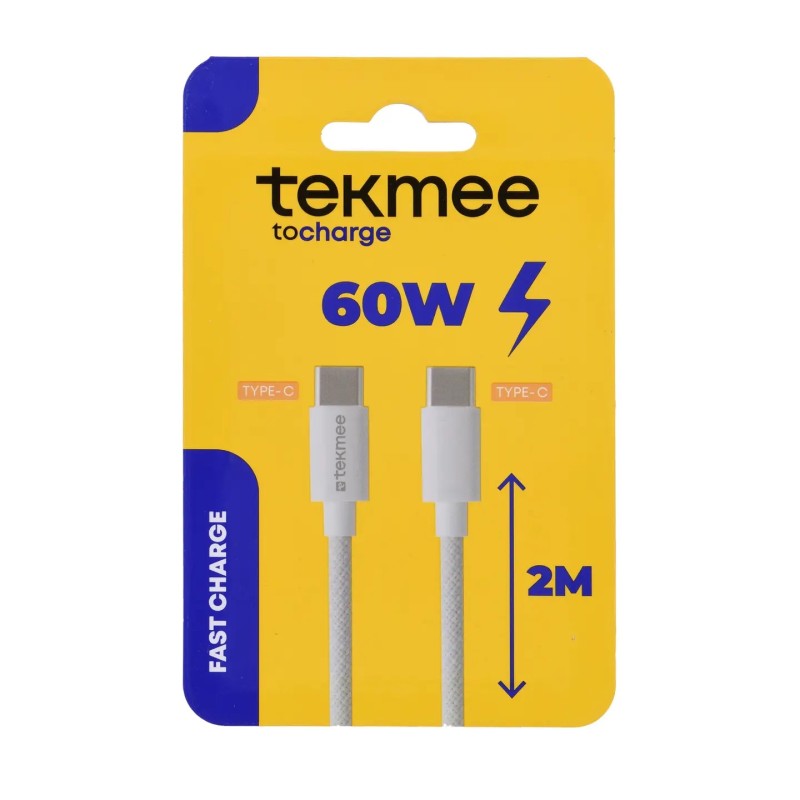 Tekmee 40430382 - Cavo Usb-c Usb-c 60W Fast Charge 2 Mt