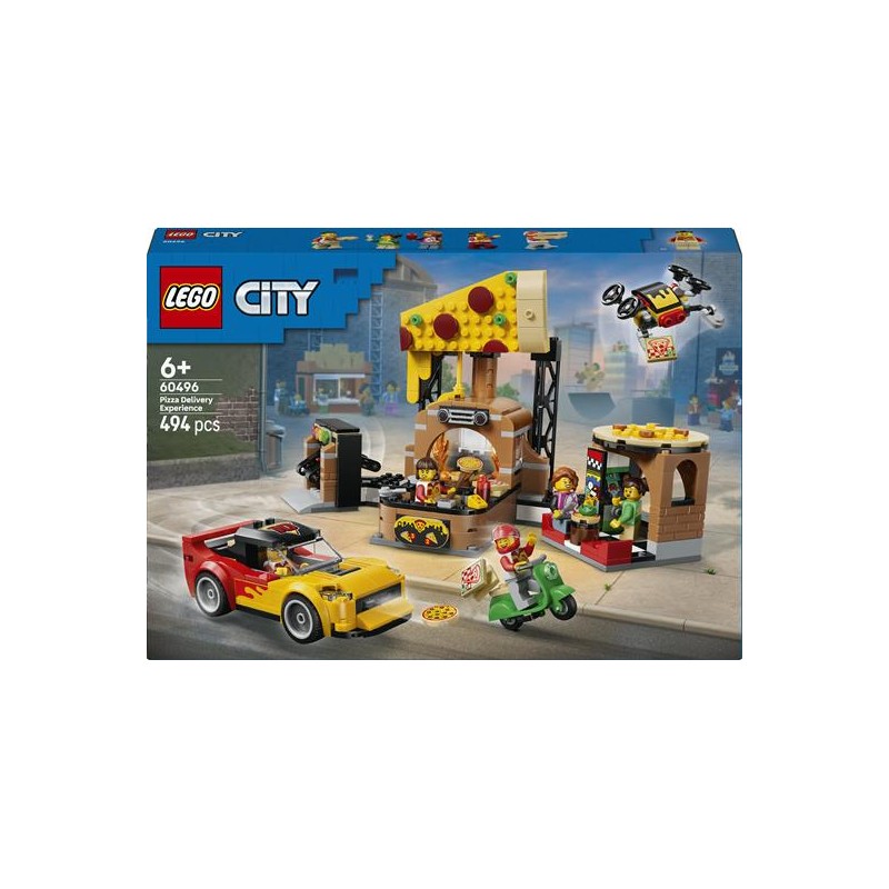 Lego 60496 - City -Centro di Consegna Pizze con Veicoli