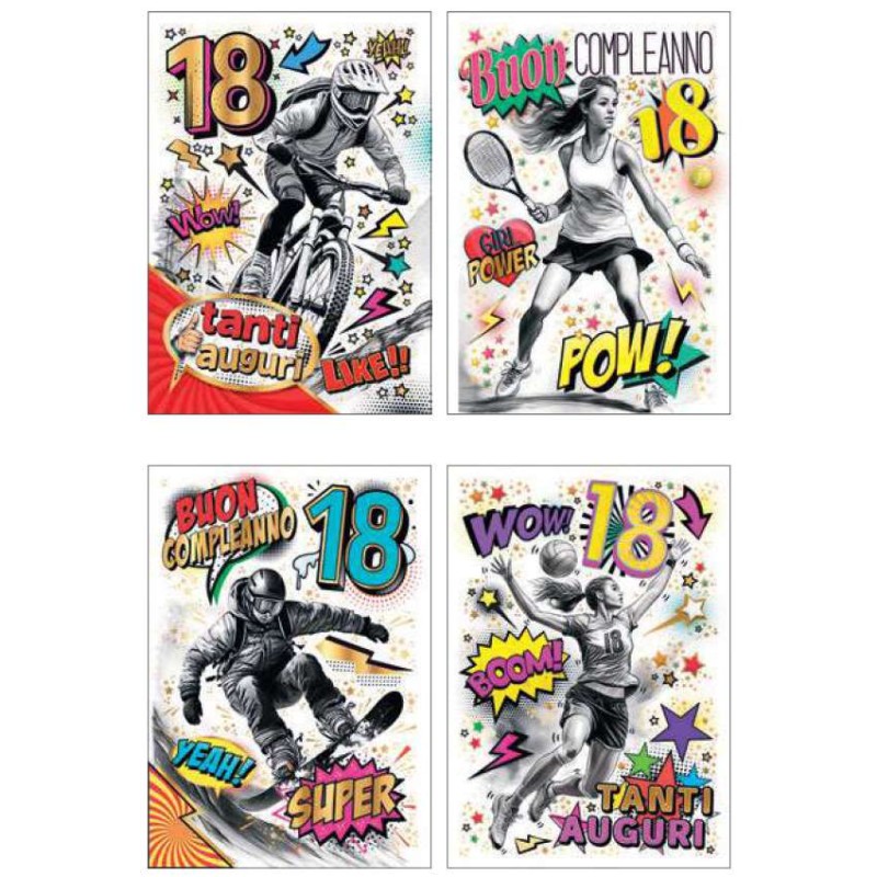 Cecami FA00201 - Biglietti Auguri 18 Anni Conf.12 pz