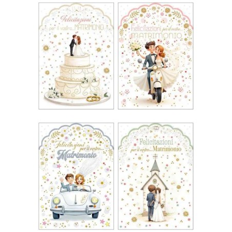 Cecami 10212FM - Biglietti Auguri Matrimonio Conf.12 pz