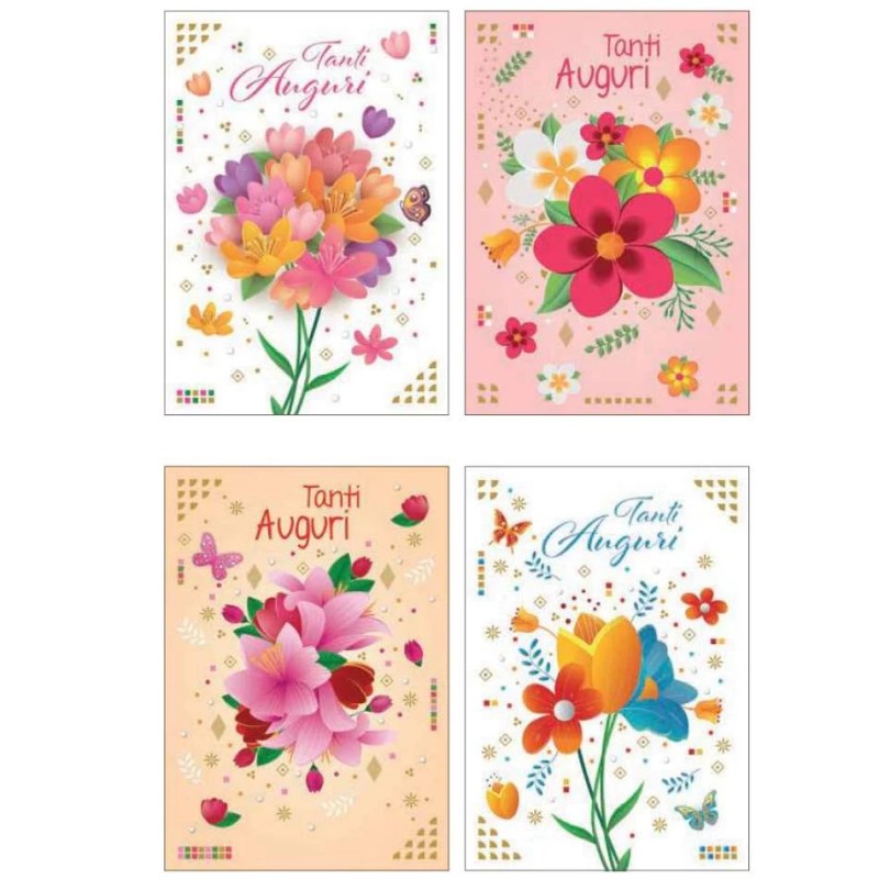 Cecami 256AG - Biglietti Auguri Fiori Conf.12 pz